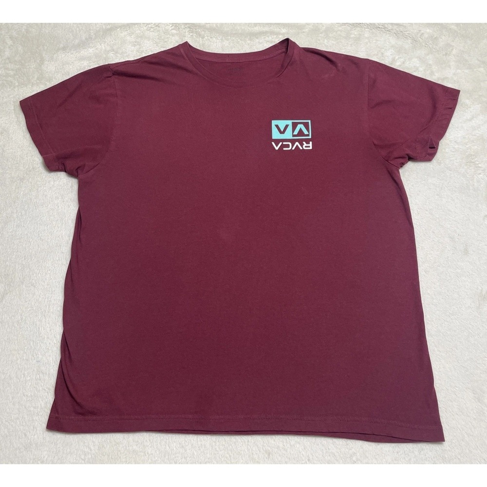 RVCA T Shirt Men's Size Large Cranberry Red Short Sleeve Chest Logo